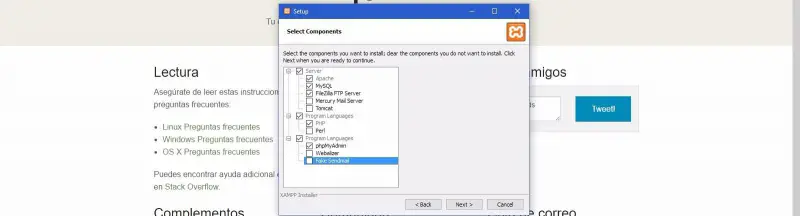 componentes xampp basicos necesarios