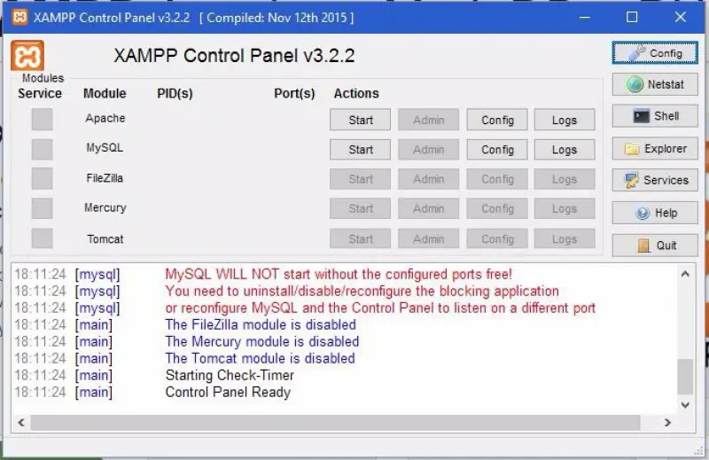 configuracion xampp desde panel cliente