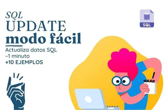 Portada SQL UPDATE tutorial fácil para estudiantes con ejemplos